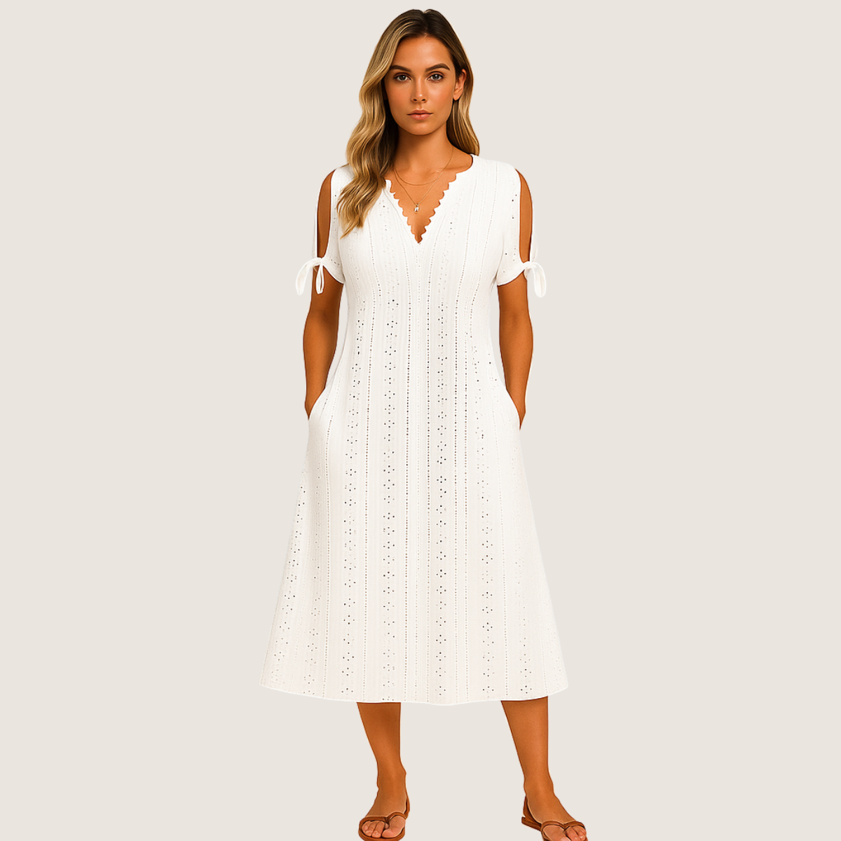 Jetta Robe Zoe Midi en Dentelle – Élégance Décontractée