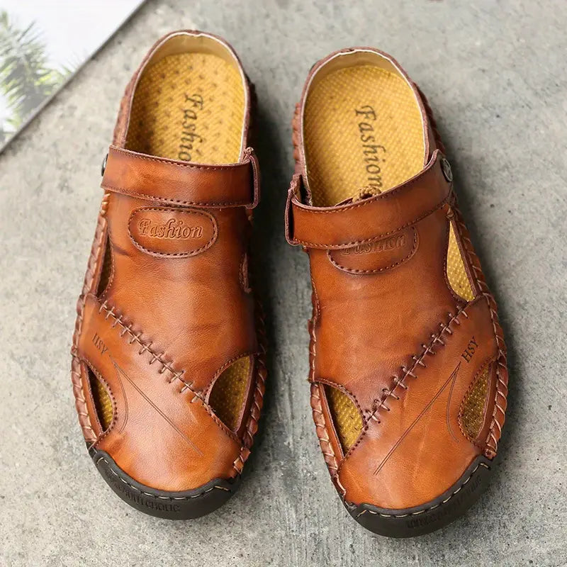 Sandales décontractées en cuir souple de haute qualité pour hommes - JettaWay™
