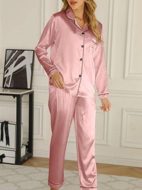 Pyjama Satin Femme Chemise et Pantalon Idée Cadeau