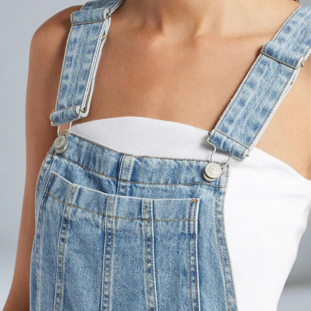 Jetta Robe chasuble en denim à fente avant