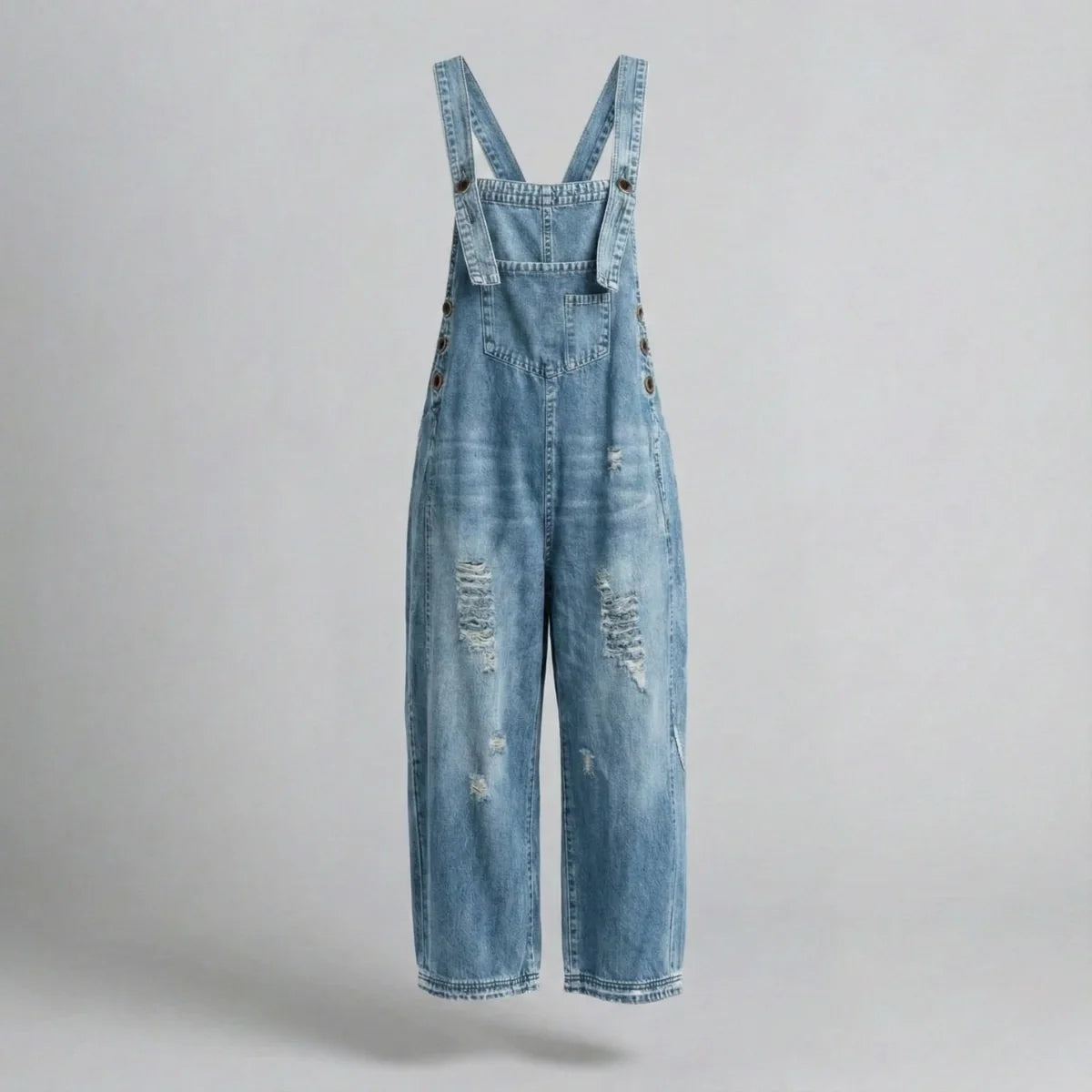 Jetta Salopette en denim décontractée à effet usé