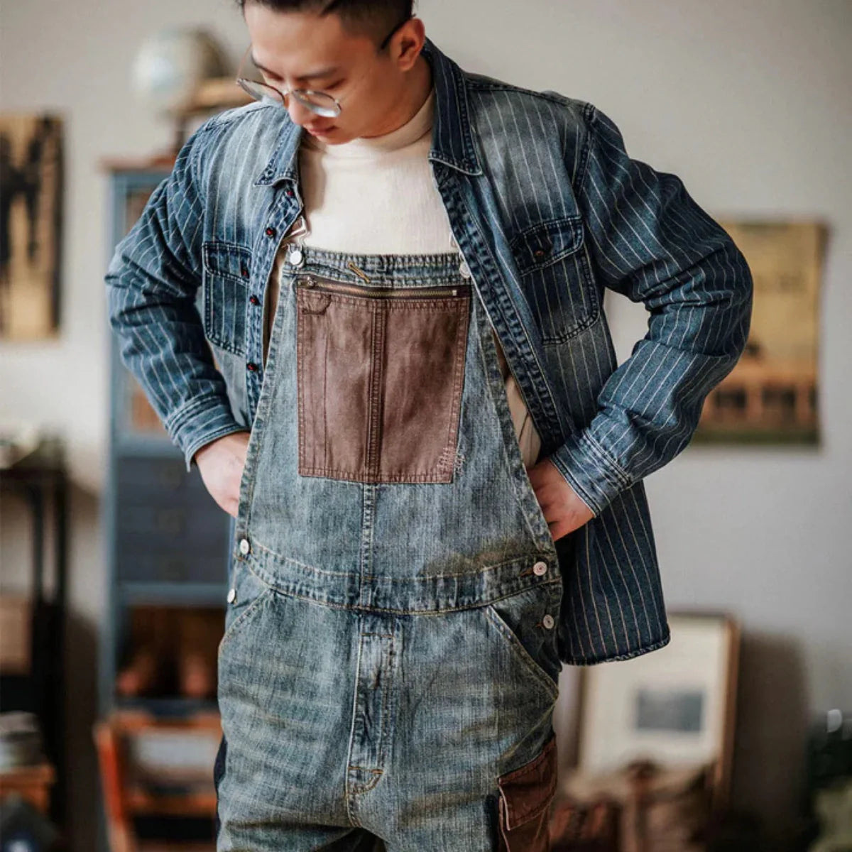 Jetta Salopette en denim à empiècements contrastés