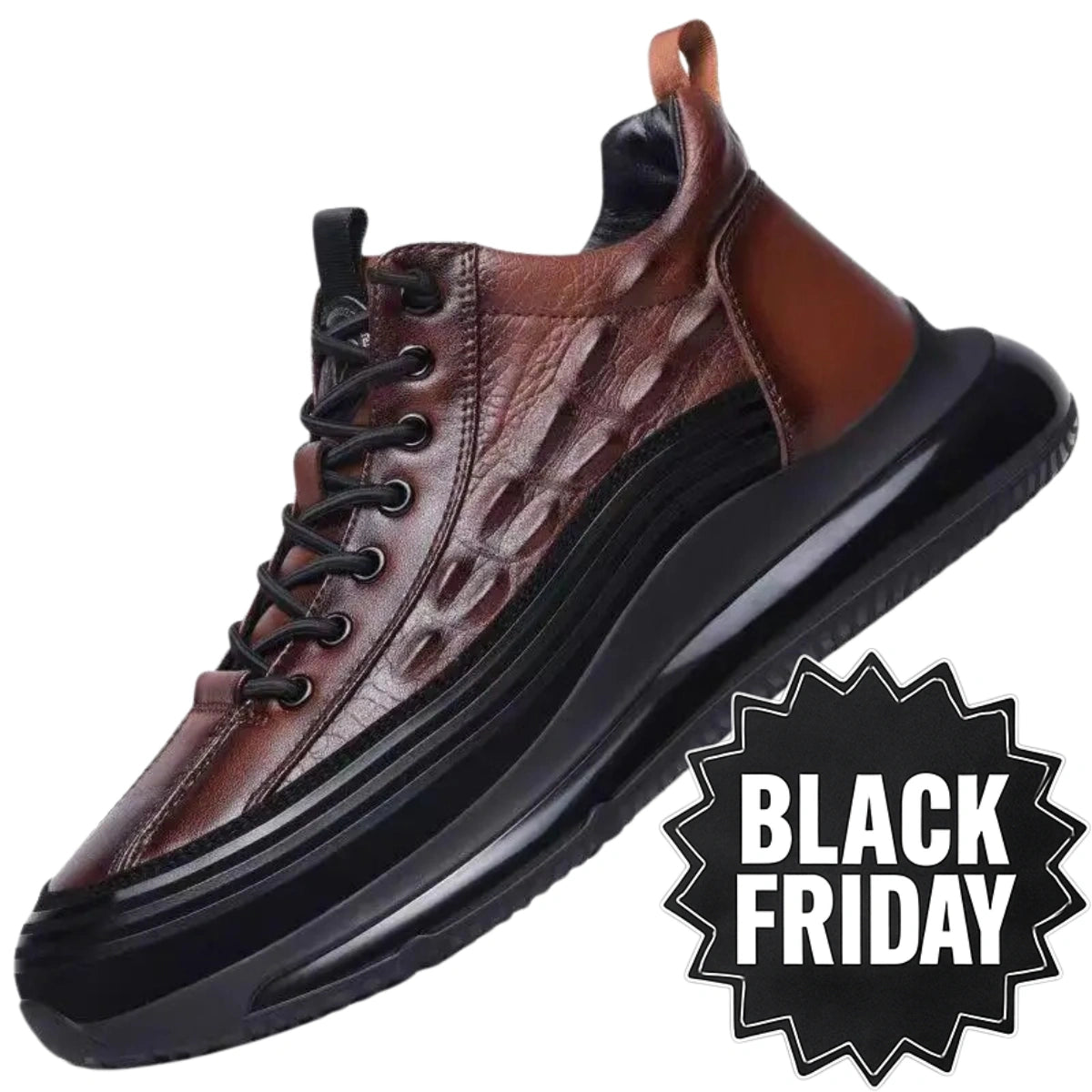 Chaussures de loisirs italiennes en crocodile imprimé avec coussin d'air pour hommes - JettaCroc™ - [BLACK FRIDAY] - [ACHETÉZ 1, RECEVÉZ 2]
