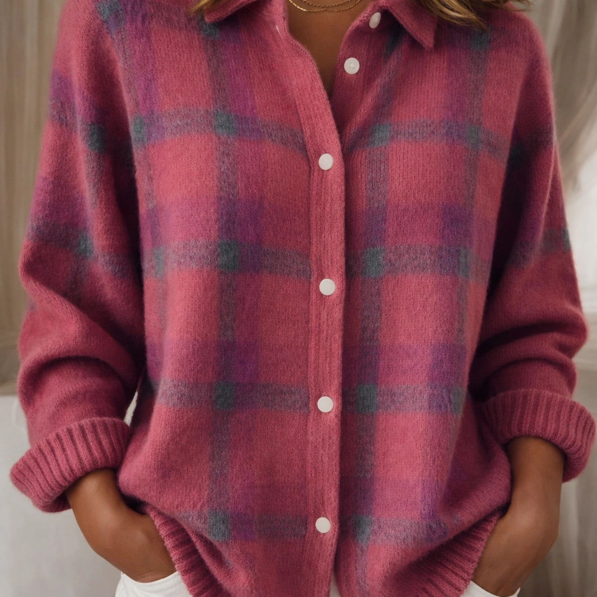 Jetta™ | Cardigan Rétro Check