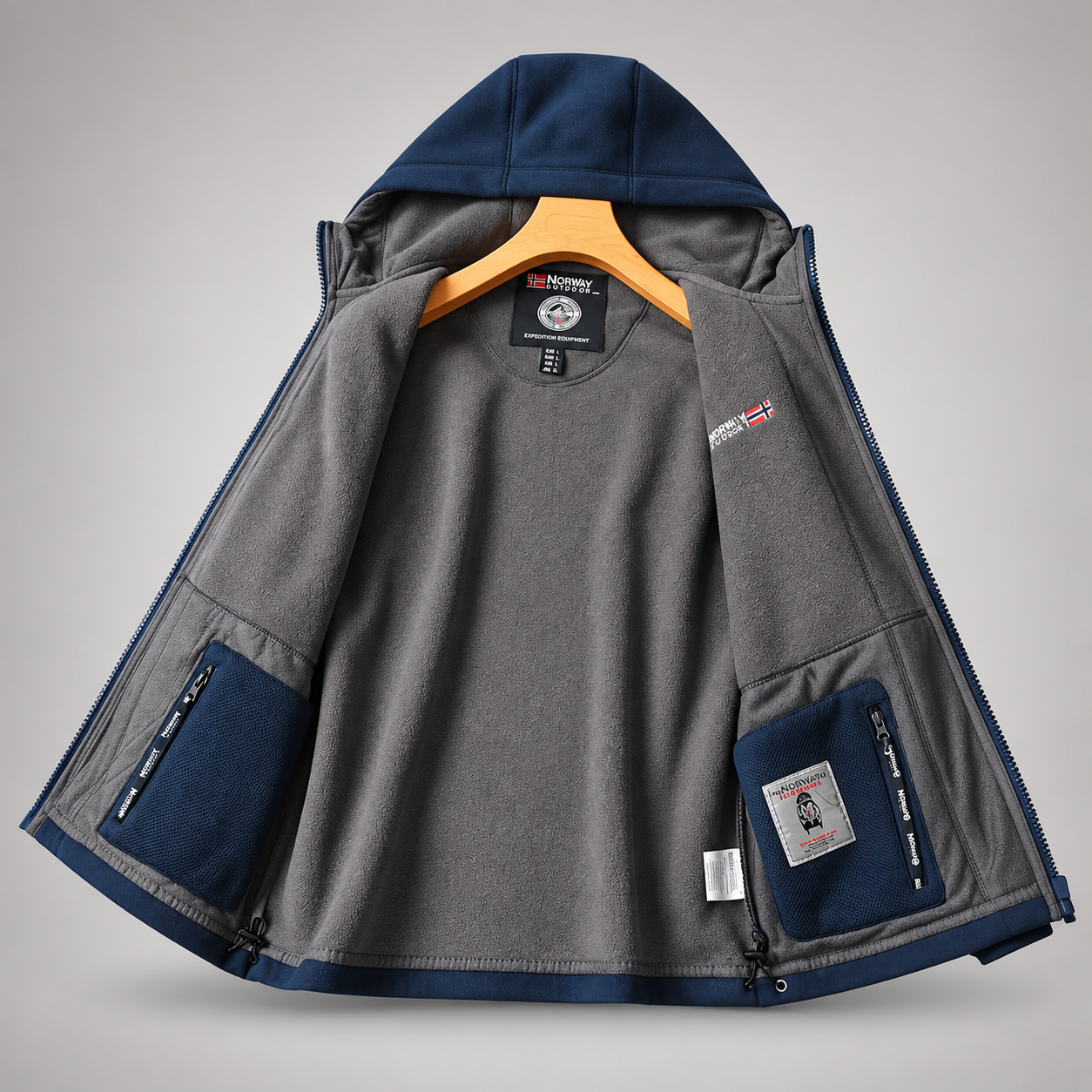 Veste à capuche pour hommes Nordwell™ – Veste sweat à capuche d'hiver brodée