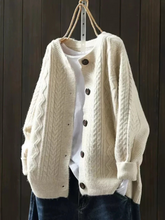 Gilet Torsadé Femme Col Rond Maille Douce