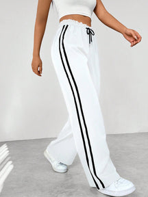 Pantalon Jogging Large Femme à Bandes Latérales