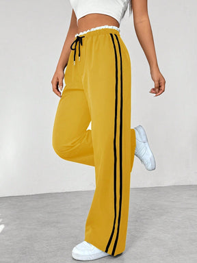 Pantalon Jogging Large Femme à Bandes Latérales
