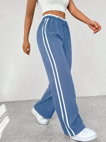 Pantalon Jogging Large Femme à Bandes Latérales