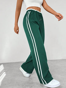 Pantalon Jogging Large Femme à Bandes Latérales