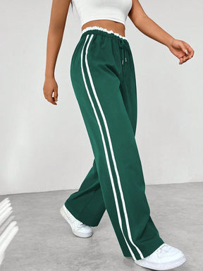 Pantalon Jogging Large Femme à Bandes Latérales