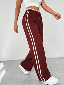 Pantalon Jogging Large Femme à Bandes Latérales