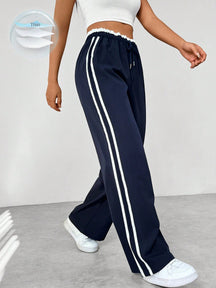 Pantalon Jogging Large Femme à Bandes Latérales