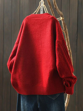 Gilet Torsadé Femme Col Rond Maille Douce