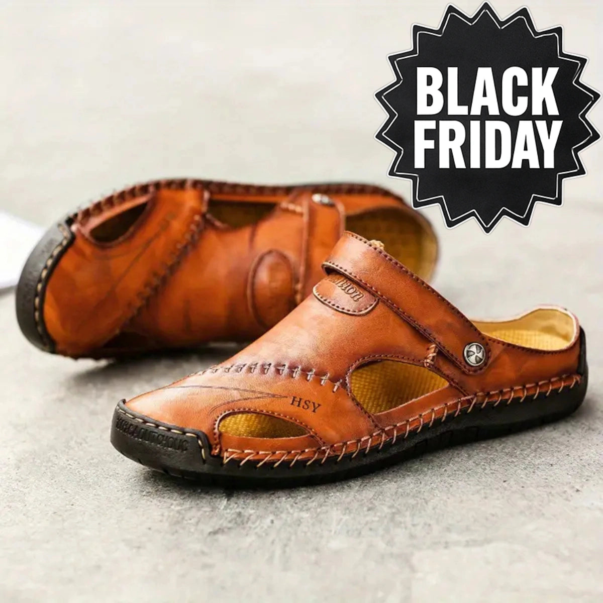 Sandales décontractées en cuir souple de haute qualité pour hommes - JettaWay™ - [BLACK FRIDAY] - [ACHETÉZ 1, RECEVÉZ 2]
