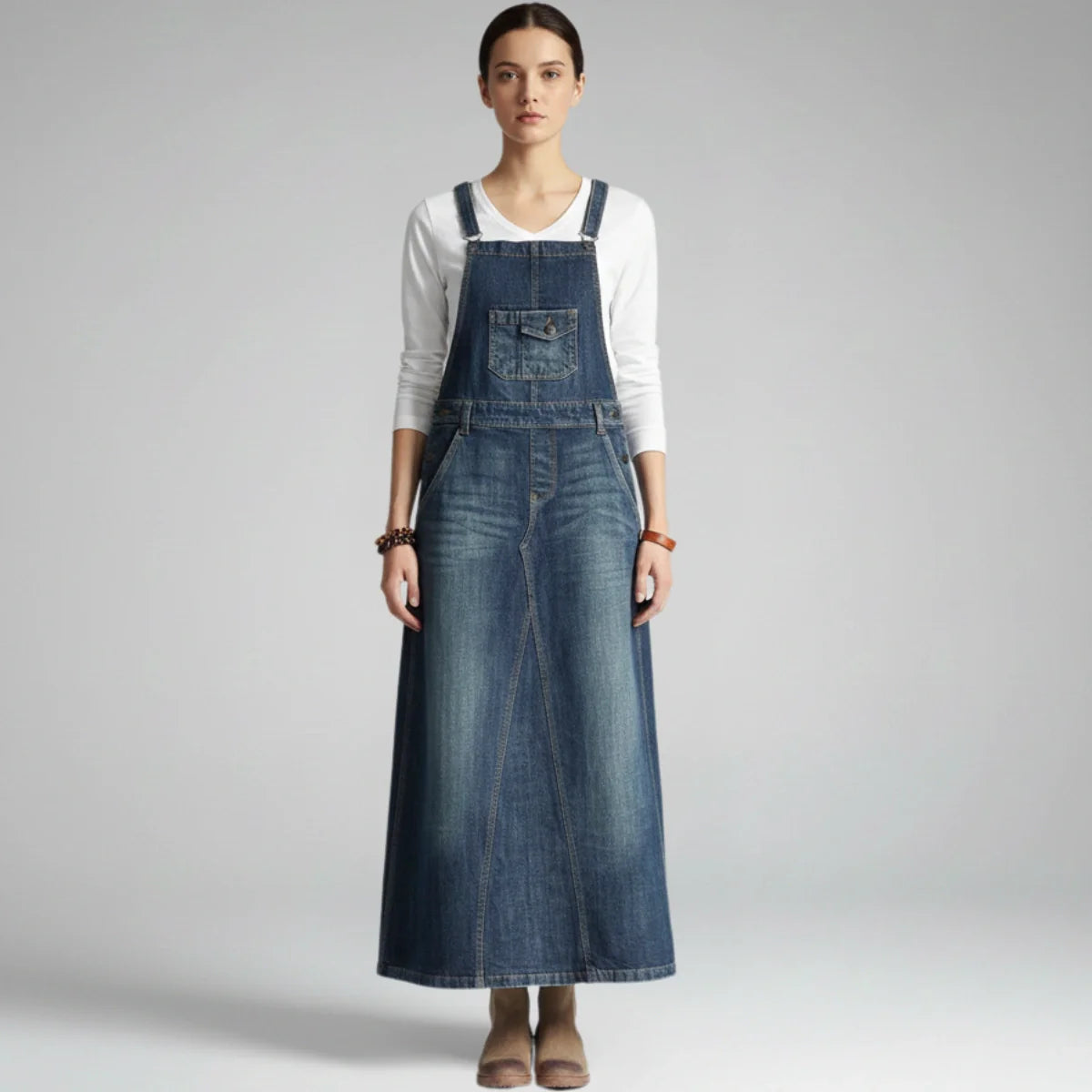 Jetta Robe chasuble en denim Heritage à fente arrière
