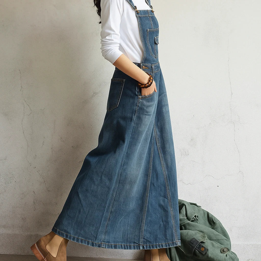 Jetta Robe chasuble en denim Heritage à fente arrière