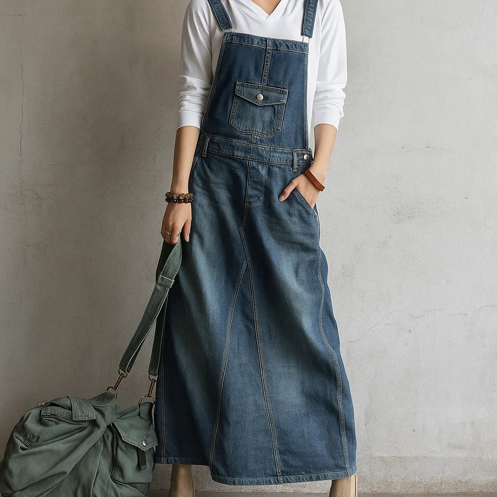Jetta Robe chasuble en denim Heritage à fente arrière