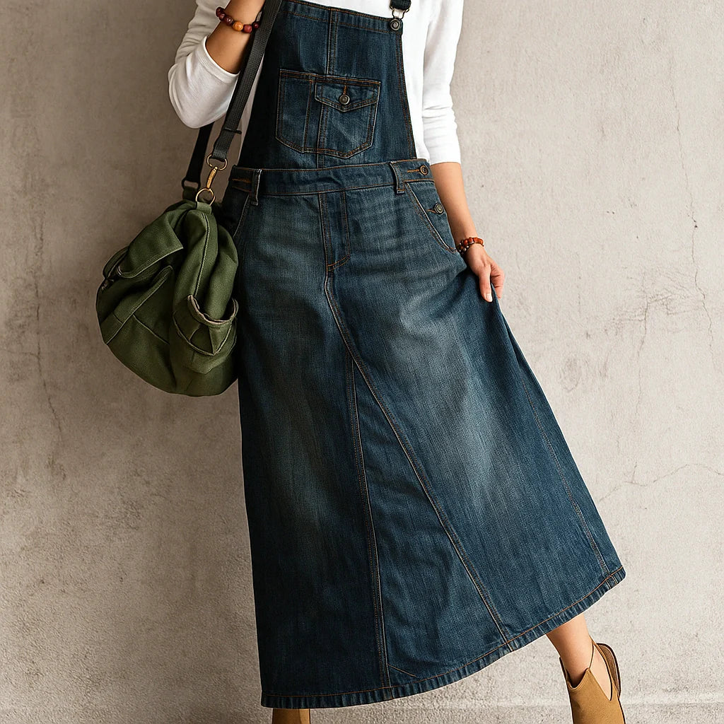 Jetta Robe chasuble en denim Heritage à fente arrière