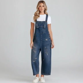 Jetta Salopette en denim décontractée à effet usé