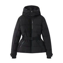 AuraBelt™ – Veste de Ski Matelassée Ceinturée Chaude, Coupe-Vent & Élégante