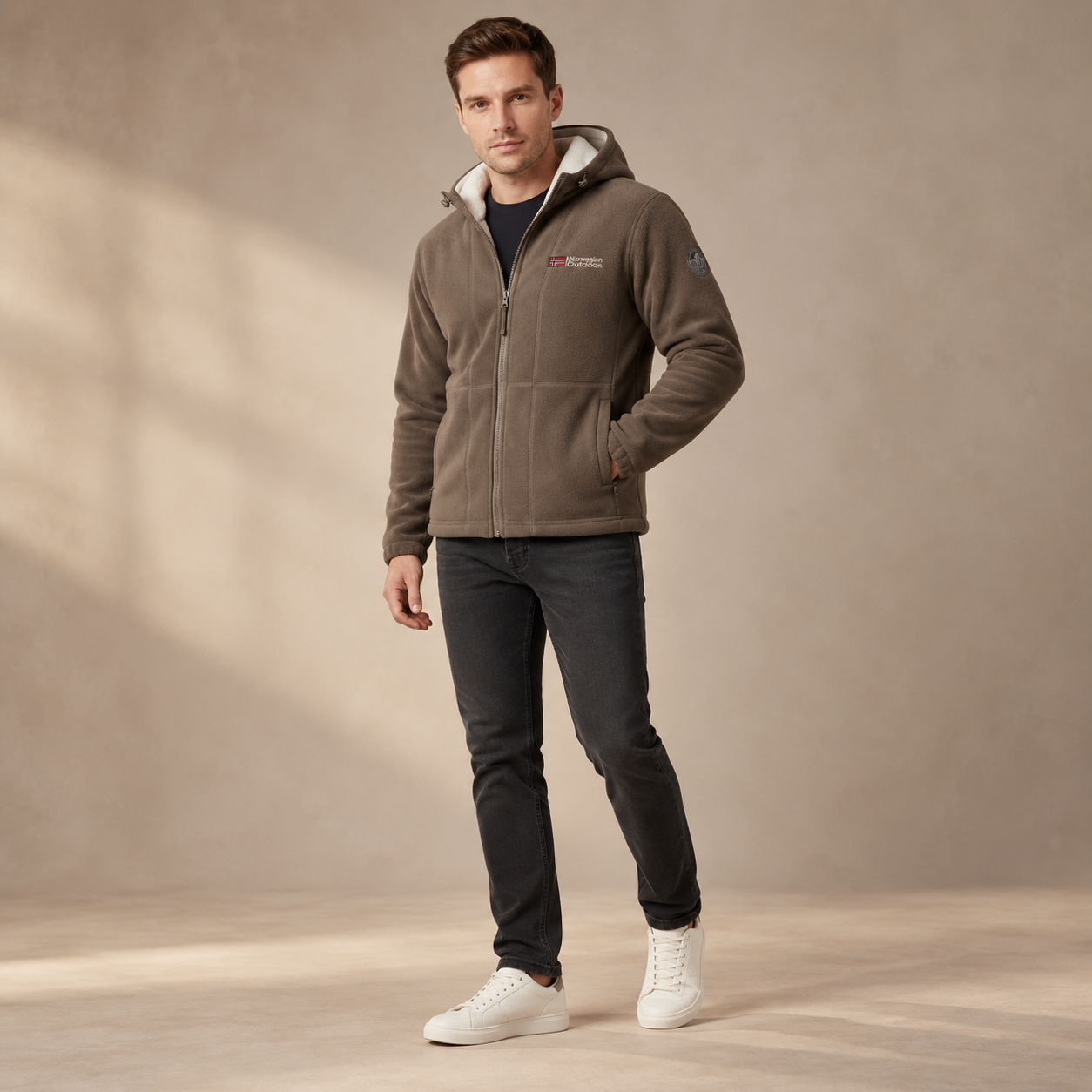 Veste à capuche pour hommes Nordwell™ – Veste sweat à capuche d'hiver brodée