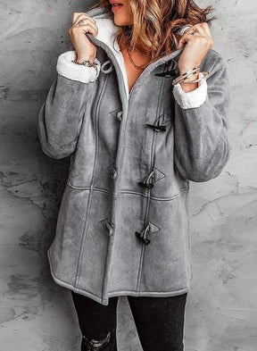 Manteau à Capuche Femme Doublé Polaire Cintré