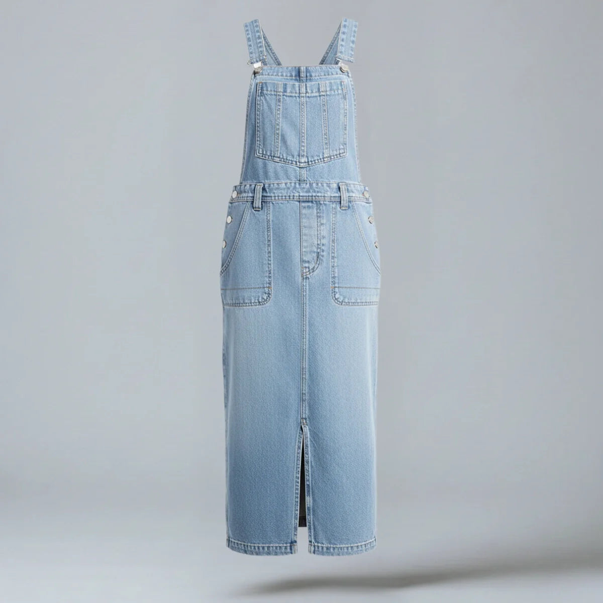 Jetta Robe chasuble en denim à fente avant