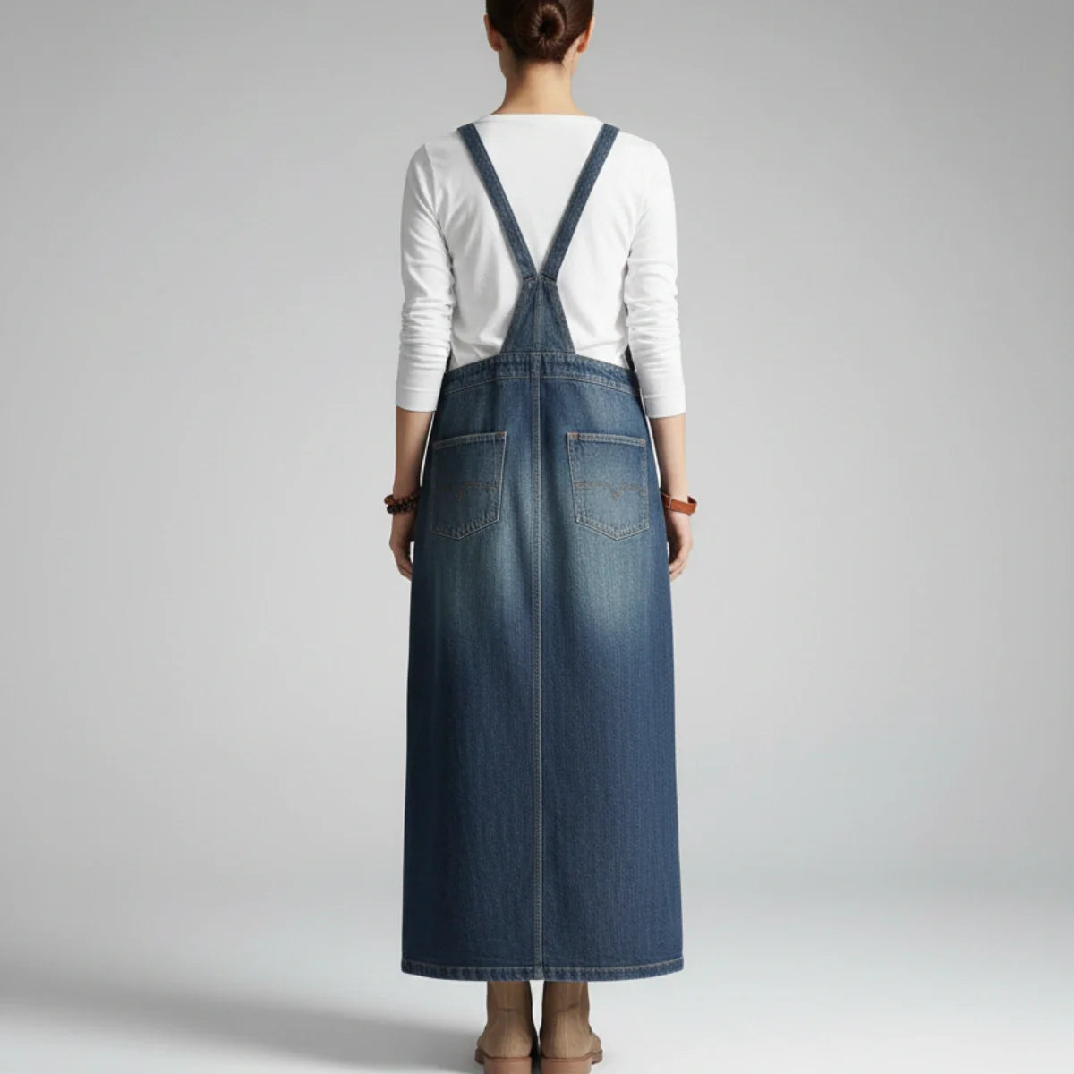 Jetta Robe chasuble en denim Heritage à fente arrière