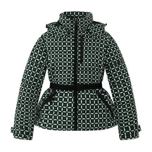 AuraBelt™ – Veste de Ski Matelassée Ceinturée Chaude, Coupe-Vent & Élégante