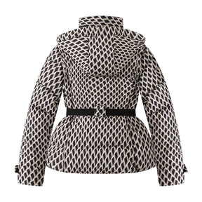 AuraBelt™ – Veste de Ski Matelassée Ceinturée Chaude, Coupe-Vent & Élégante