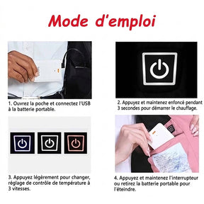 ThermoVest™ – Gilet Chauffant Intelligent USB Chaud, Léger & Unisexe
