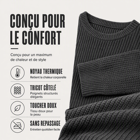 Pull Col Rond Femme Manches Longues Maille