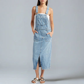Jetta Robe chasuble en denim à fente avant
