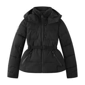 AuraBelt™ – Veste de Ski Matelassée Ceinturée Chaude, Coupe-Vent & Élégante