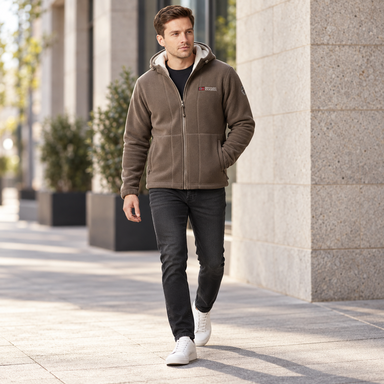 Veste à capuche pour hommes Nordwell™ – Veste sweat à capuche d'hiver brodée