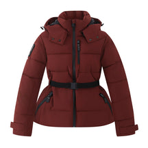 AuraBelt™ – Veste de Ski Matelassée Ceinturée Chaude, Coupe-Vent & Élégante