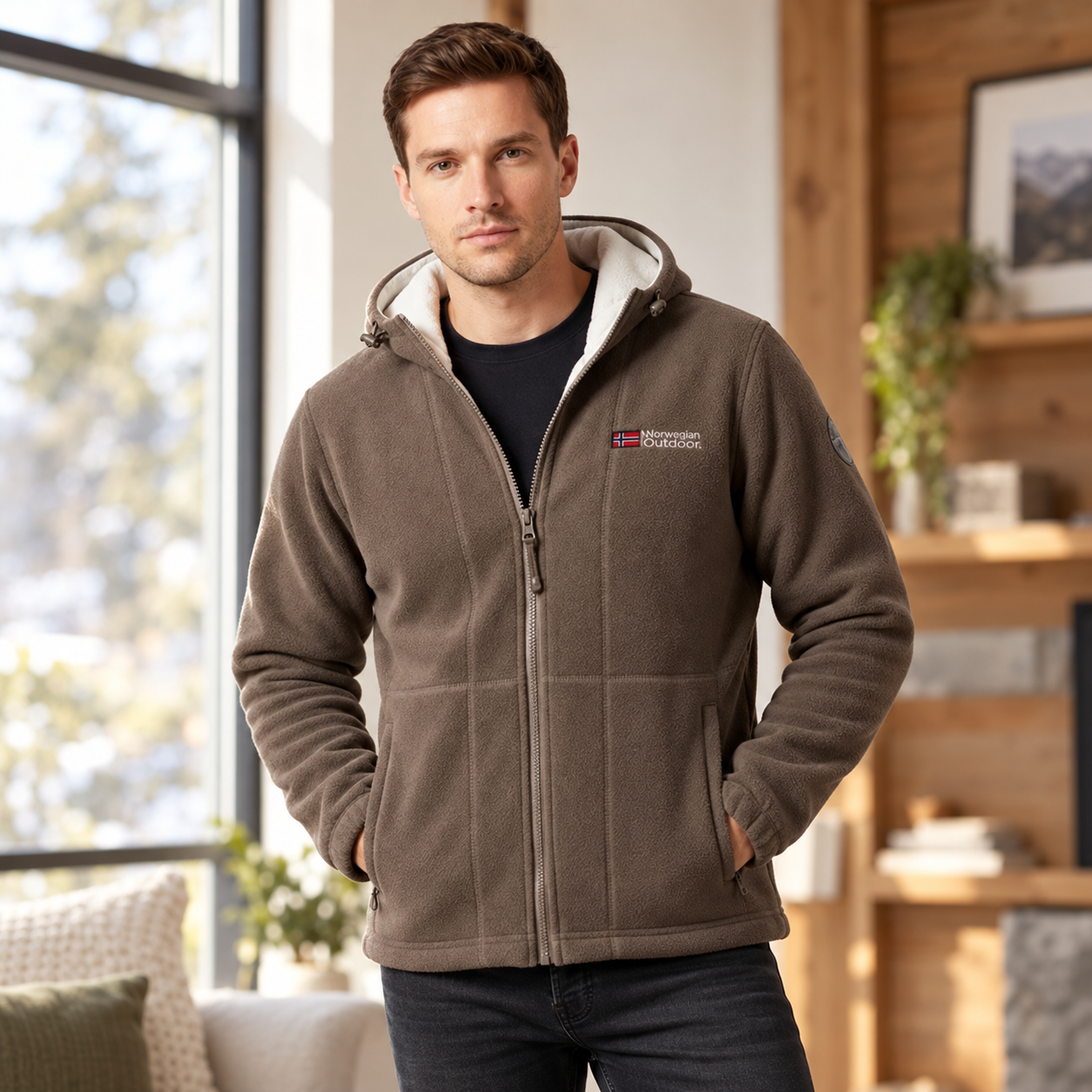 Veste à capuche pour hommes Nordwell™ – Veste sweat à capuche d'hiver brodée