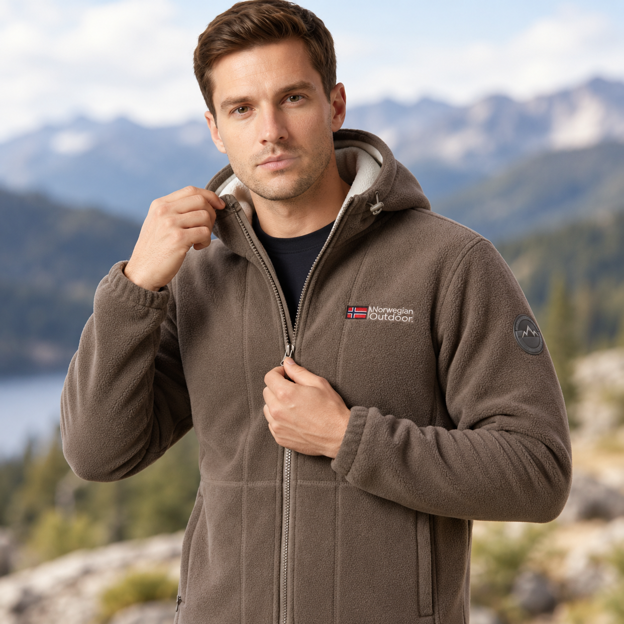 Veste à capuche pour hommes Nordwell™ – Veste sweat à capuche d'hiver brodée