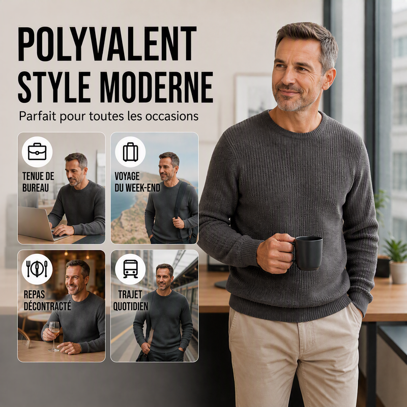 Pull Col Rond Femme Manches Longues Maille