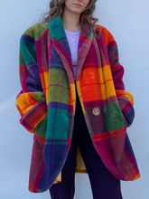 Manteau Oversize Femme à Carreaux Hiver