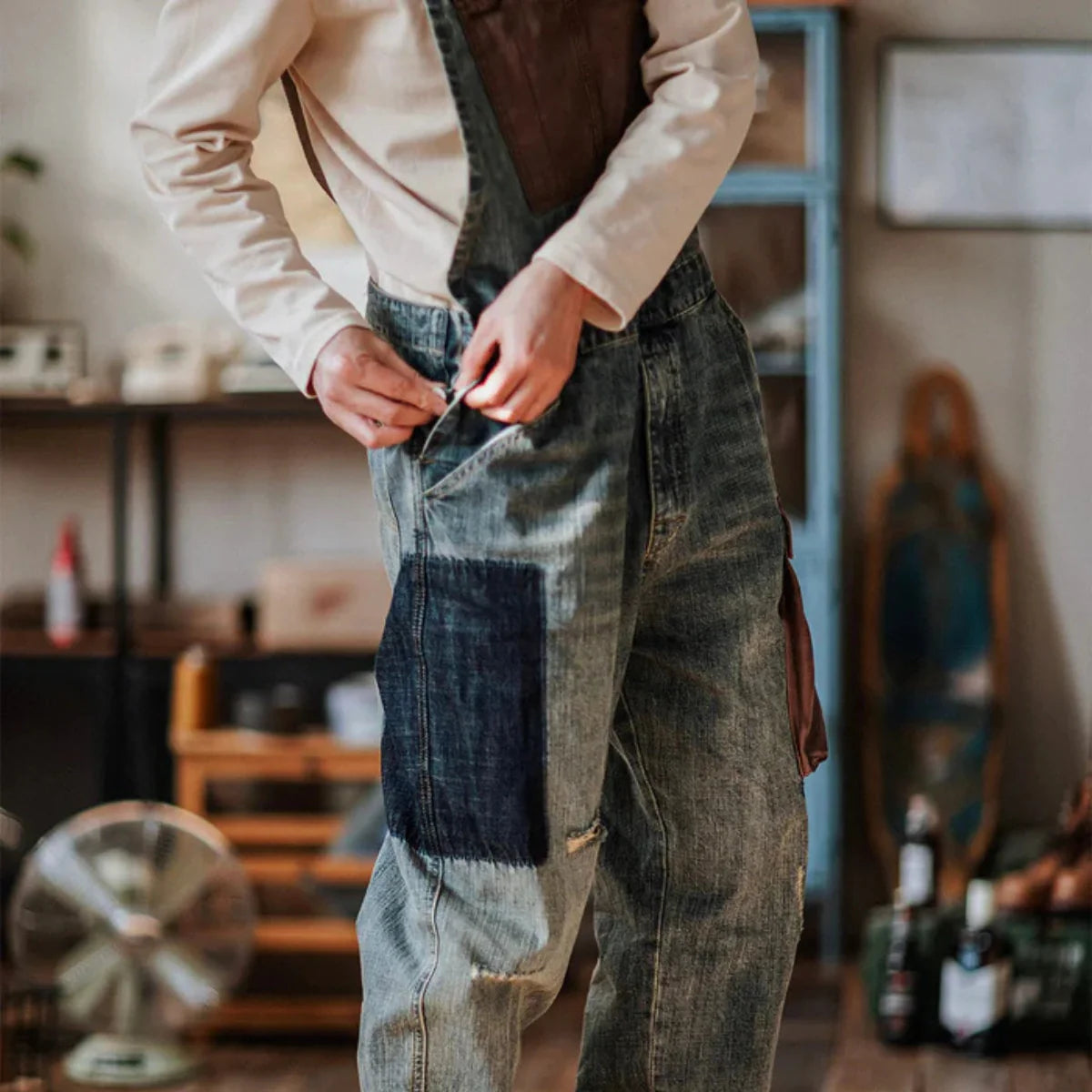 Jetta Salopette en denim à empiècements contrastés