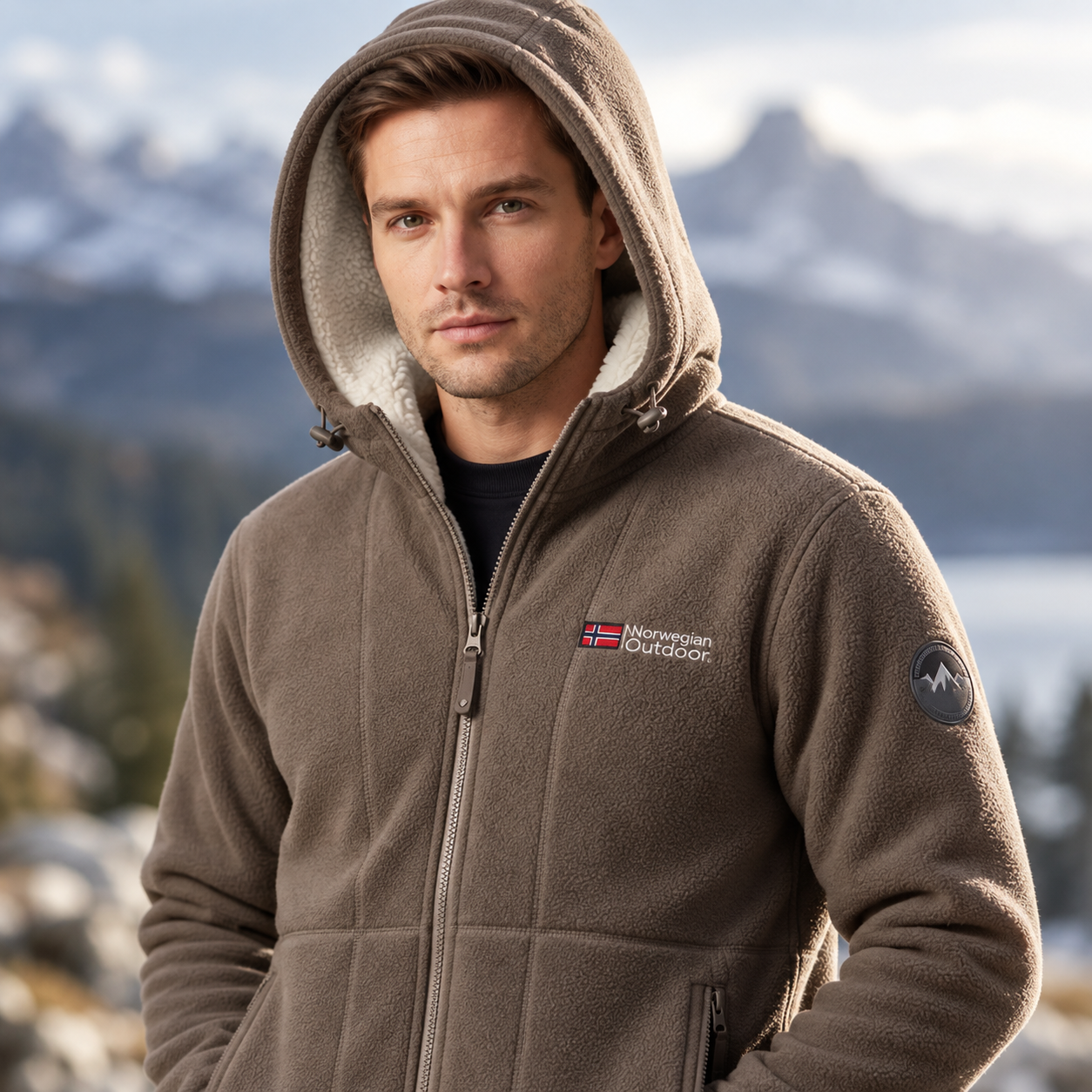Veste à capuche pour hommes Nordwell™ – Veste sweat à capuche d'hiver brodée