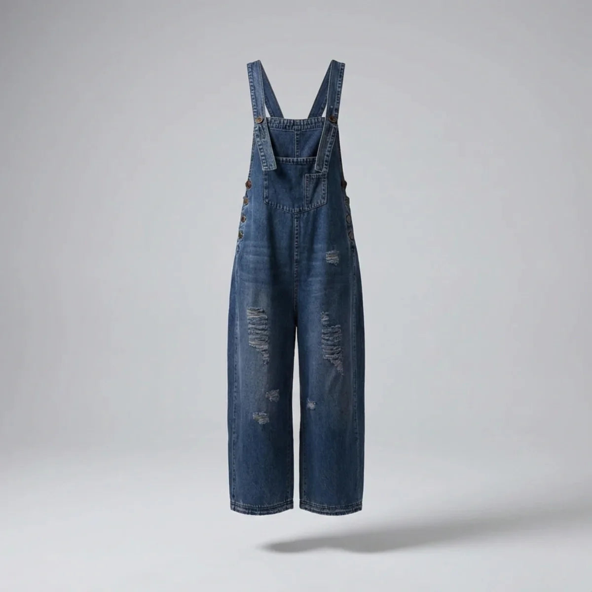 Jetta Salopette en denim décontractée à effet usé