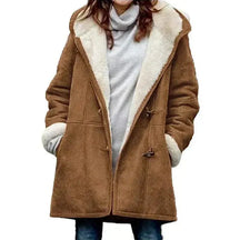 Manteau à Capuche Femme Doublé Polaire Cintré