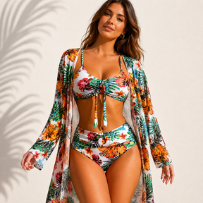 Marie™ | Bikini 3 Pièces Tropical — 1 Achat = 3 Pièces