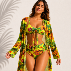 Marie™ | Bikini 3 Pièces Tropical — 1 Achat = 3 Pièces