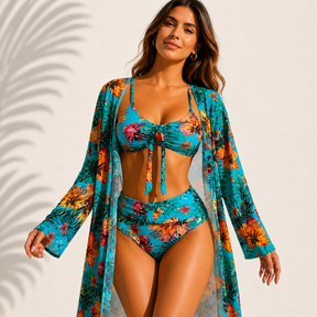 Marie™ | Bikini 3 Pièces Tropical — 1 Achat = 3 Pièces