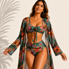 Marie™ | Bikini 3 Pièces Tropical — 1 Achat = 3 Pièces