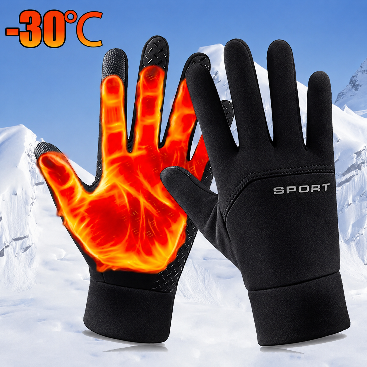 ThermoGrip™ – Gants Thermiques d’Hiver Chauds et Confortables